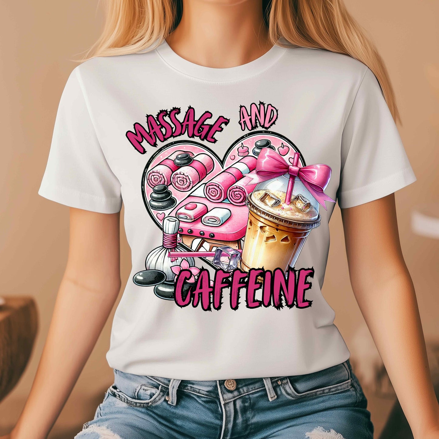 Massage and Caffeine Short sleeve t-shirt