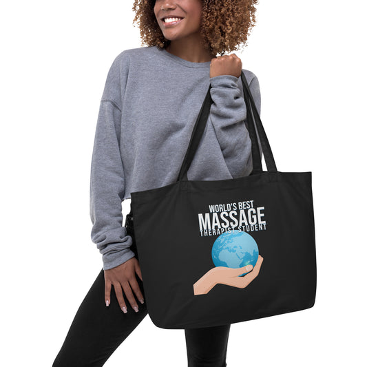 World's Best Massage Student Large organic tote bag